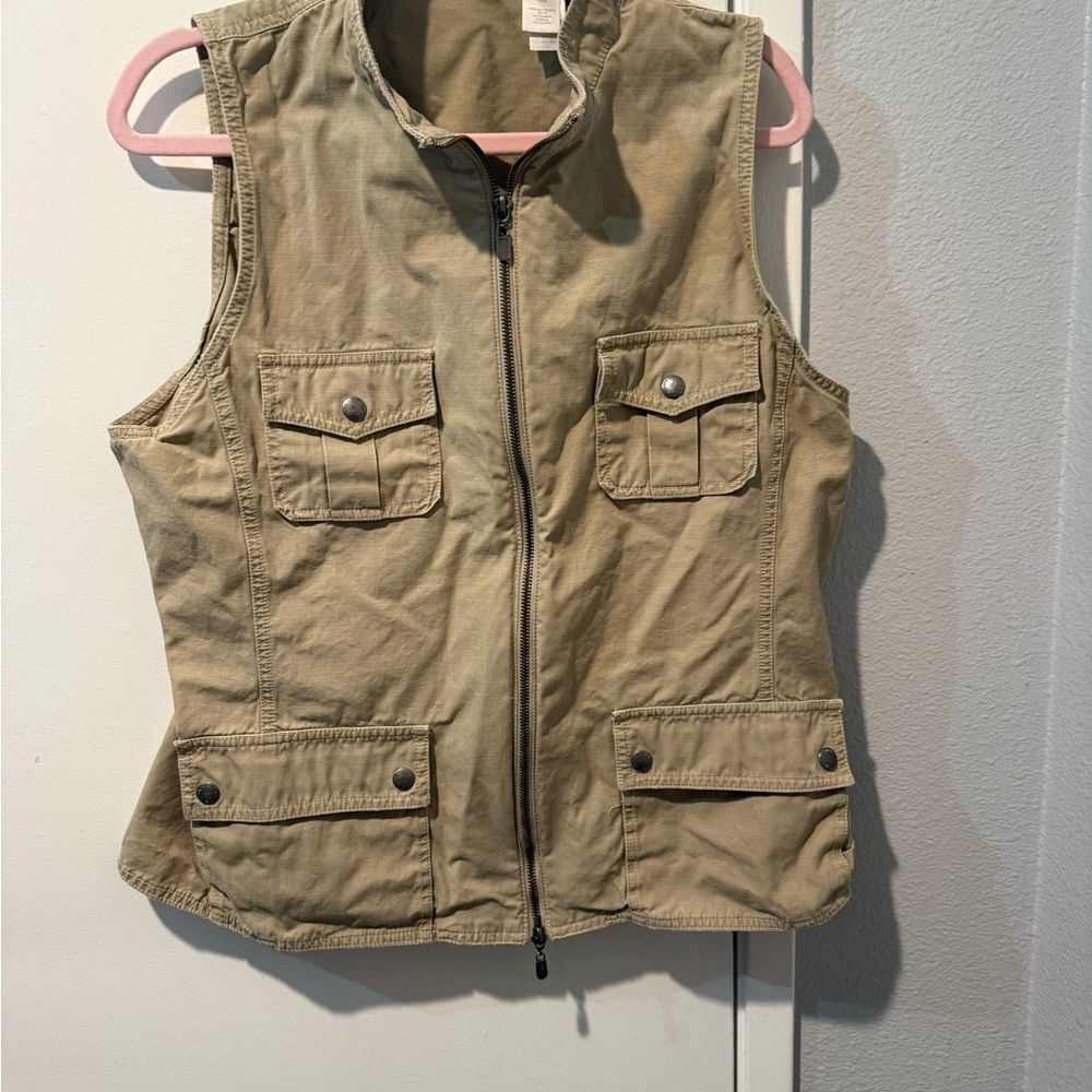 Liz Claiborne Tan Utility Vest with Pockets